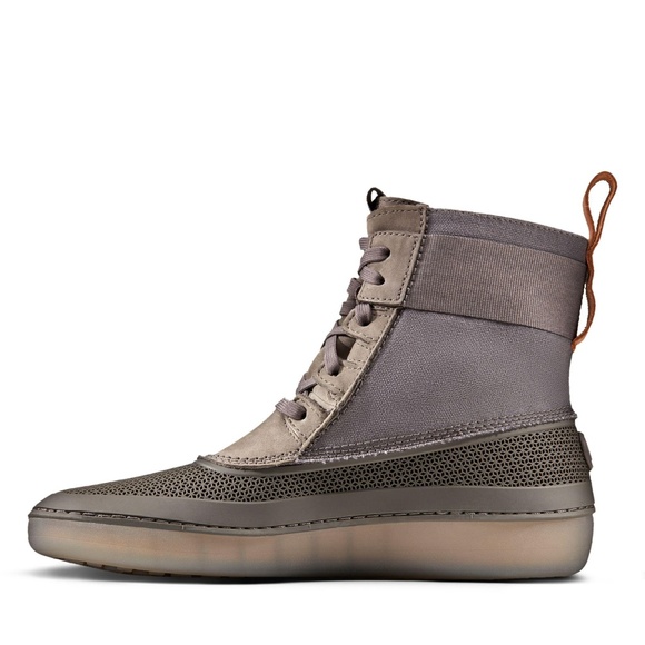 clarks grey womens boots